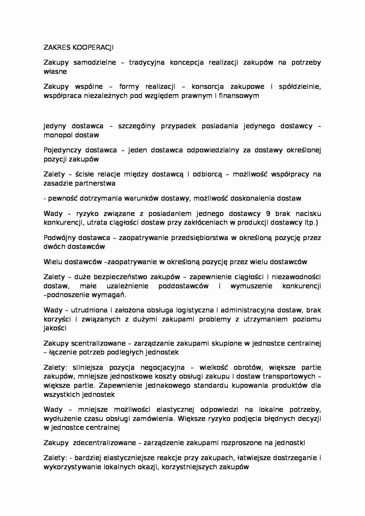 Wykład - zakres kooperacji - strona 1