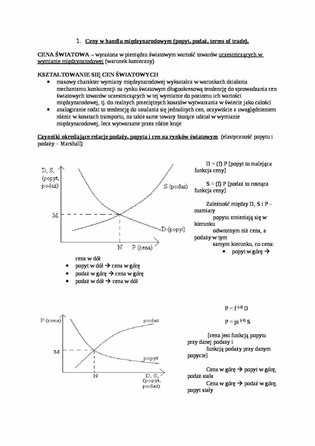 Wykład - Ceny w handlu międzynarodowym - strona 1