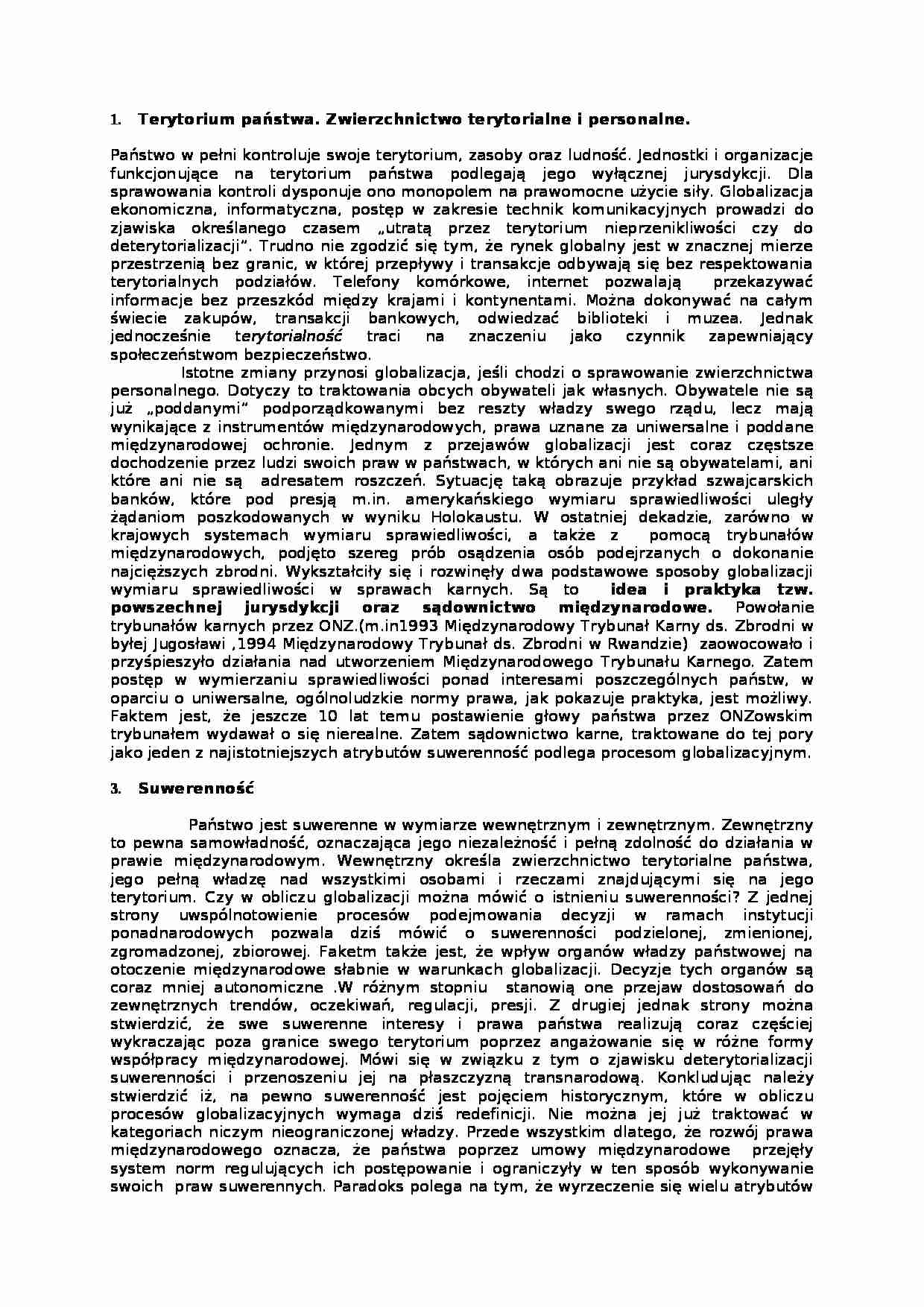 Wykład  - Terytorium państwa - strona 1