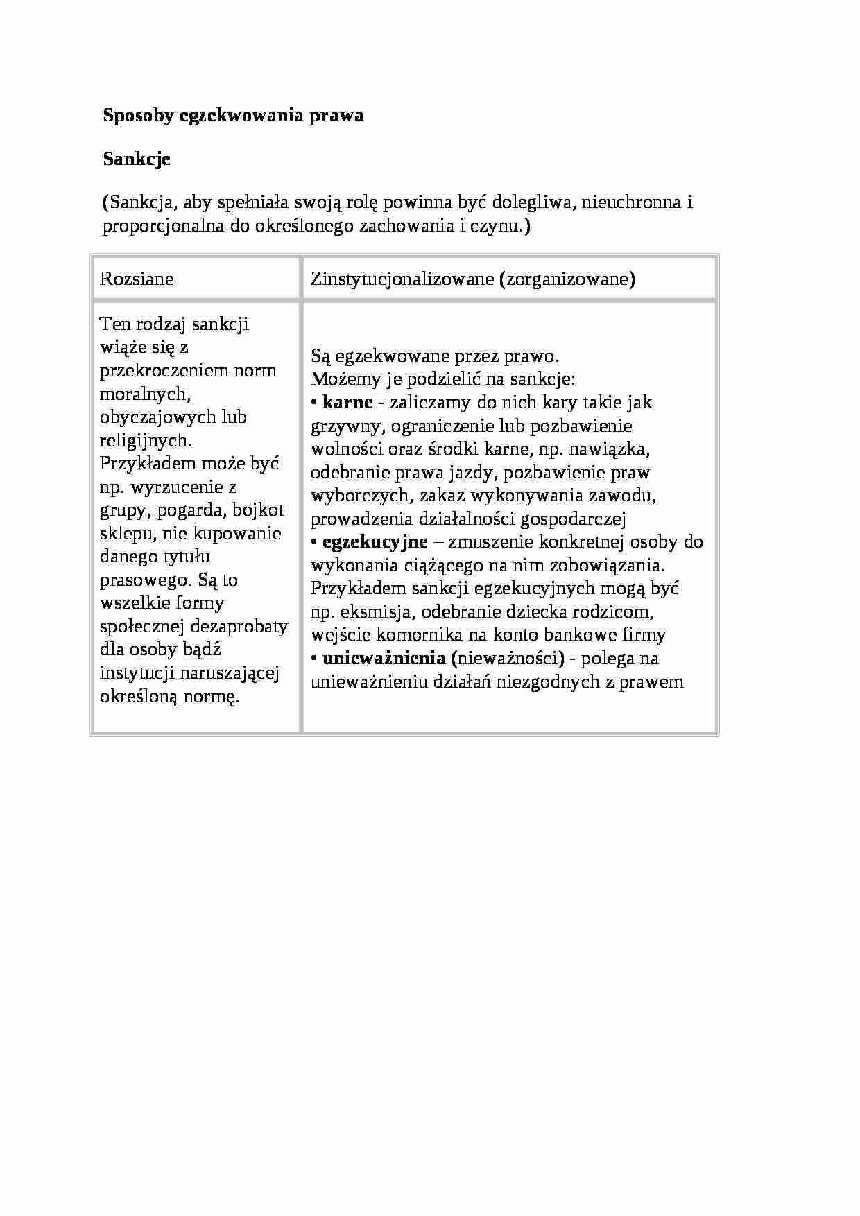 Wykład - Sposoby egzekwowania prawa - strona 1
