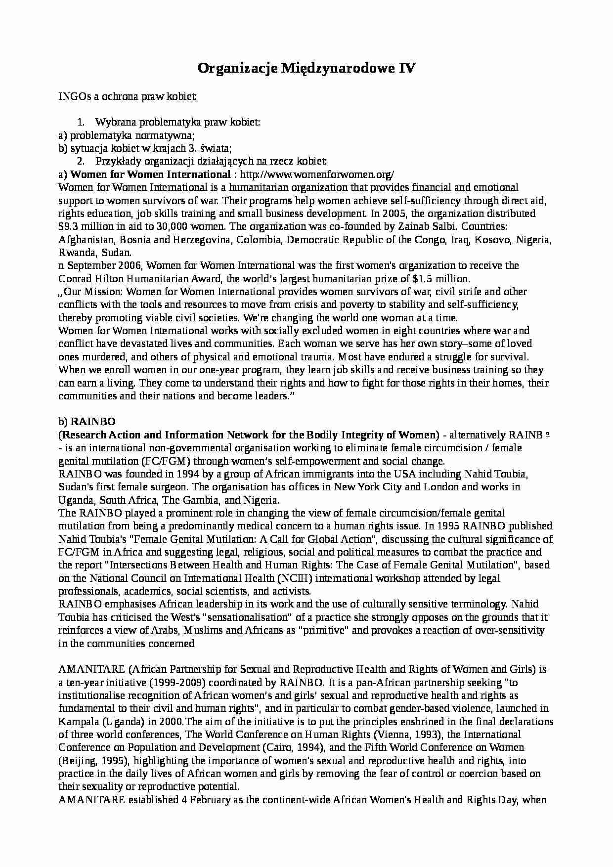 Wykład - ochrona praw kobiet - strona 1