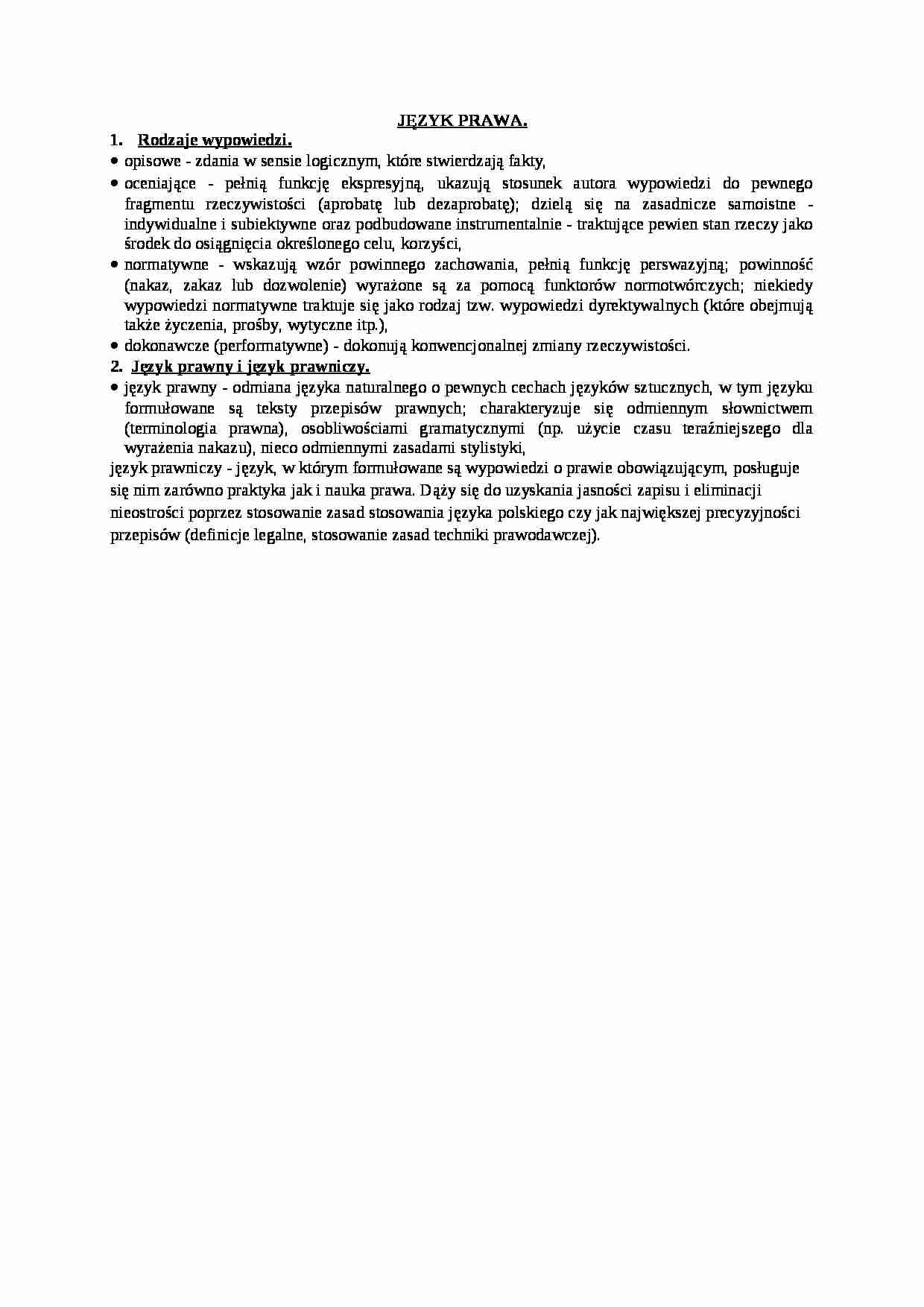 Wykład - Język prawa - strona 1