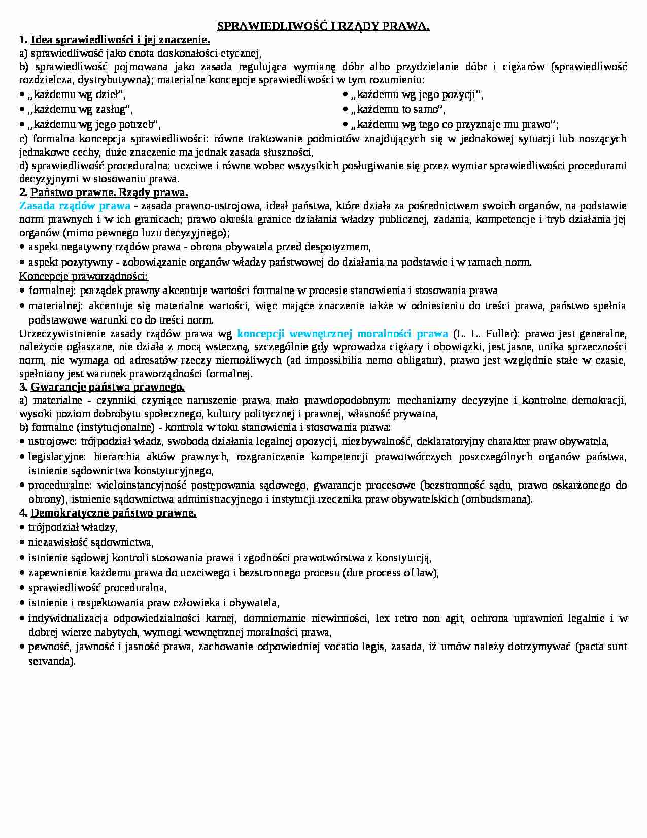 Wykład - sprawiedliwość i rządy prawa - strona 1