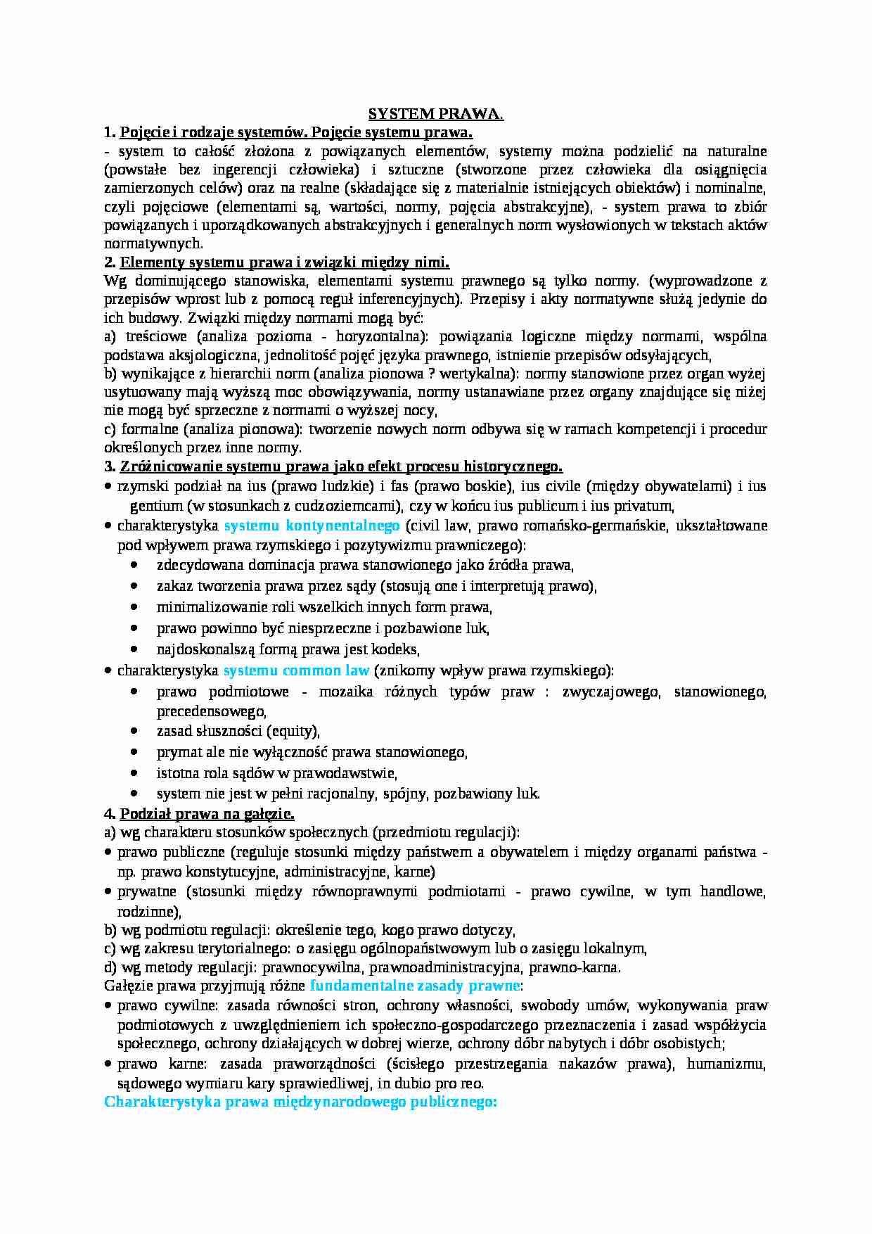 Wykład - system prawa - strona 1