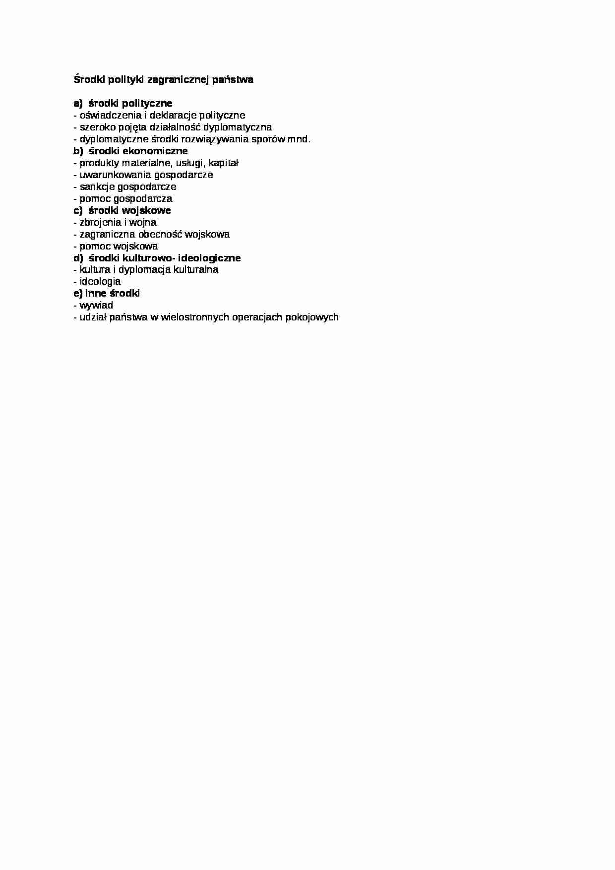 Wykład - środki polityki zagranicznej państwa - strona 1