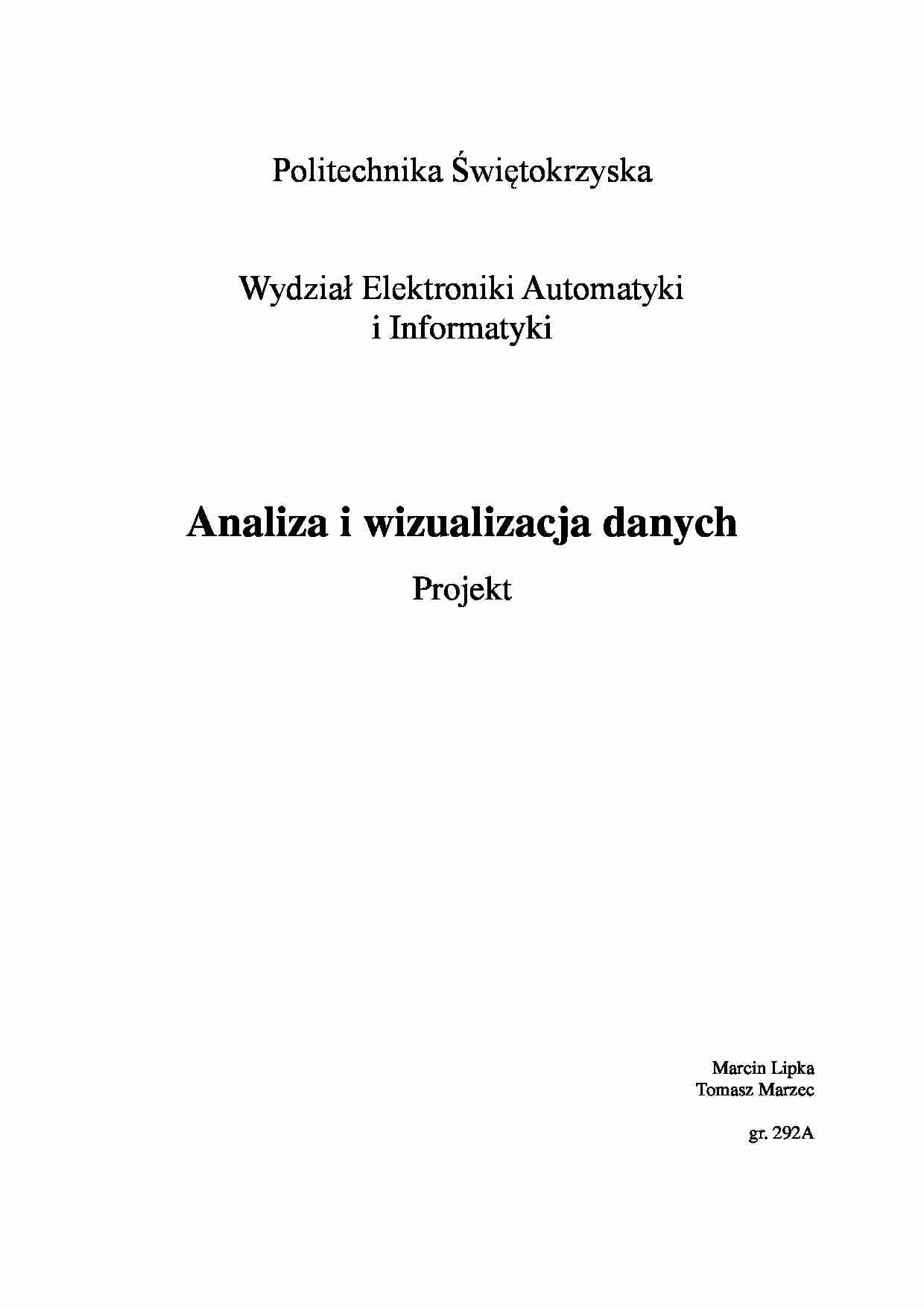 Analiza i Wizualizacja Danych - strona 1