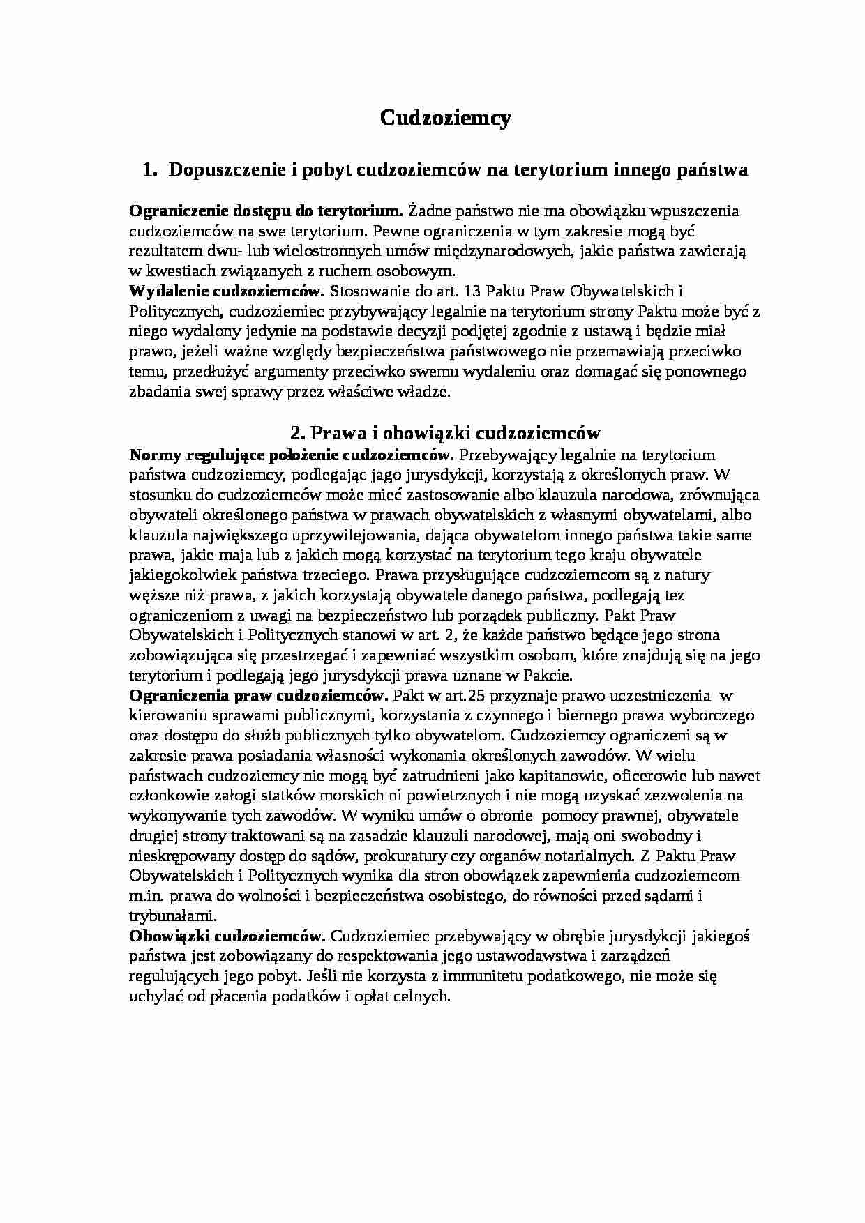 Wykład - Cudzoziemcy - strona 1