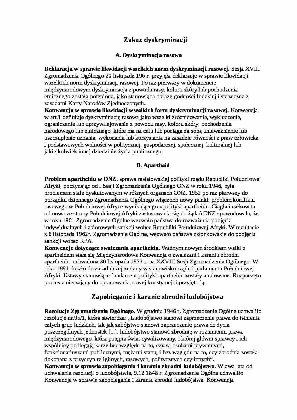 wykład - Zakaz dyskryminacji - strona 1