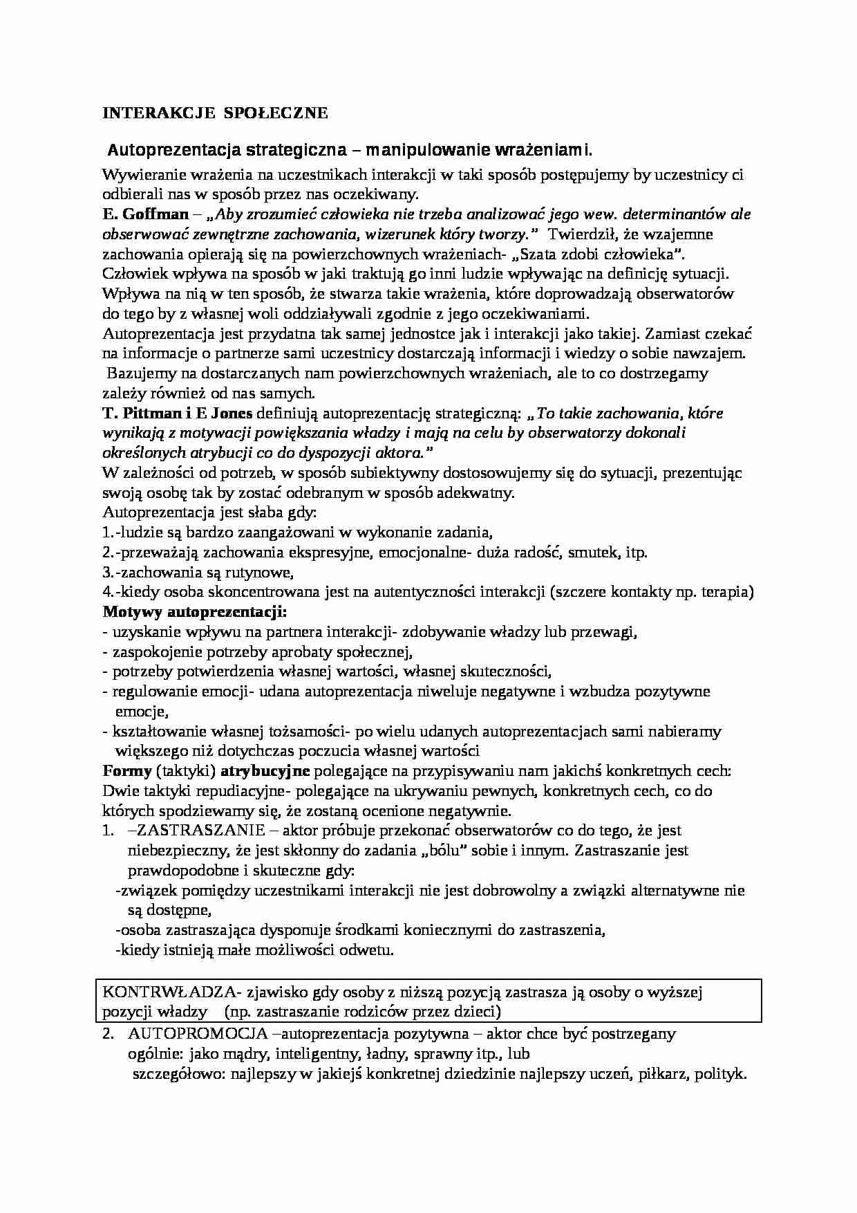 wykład - interakcje społeczne - strona 1