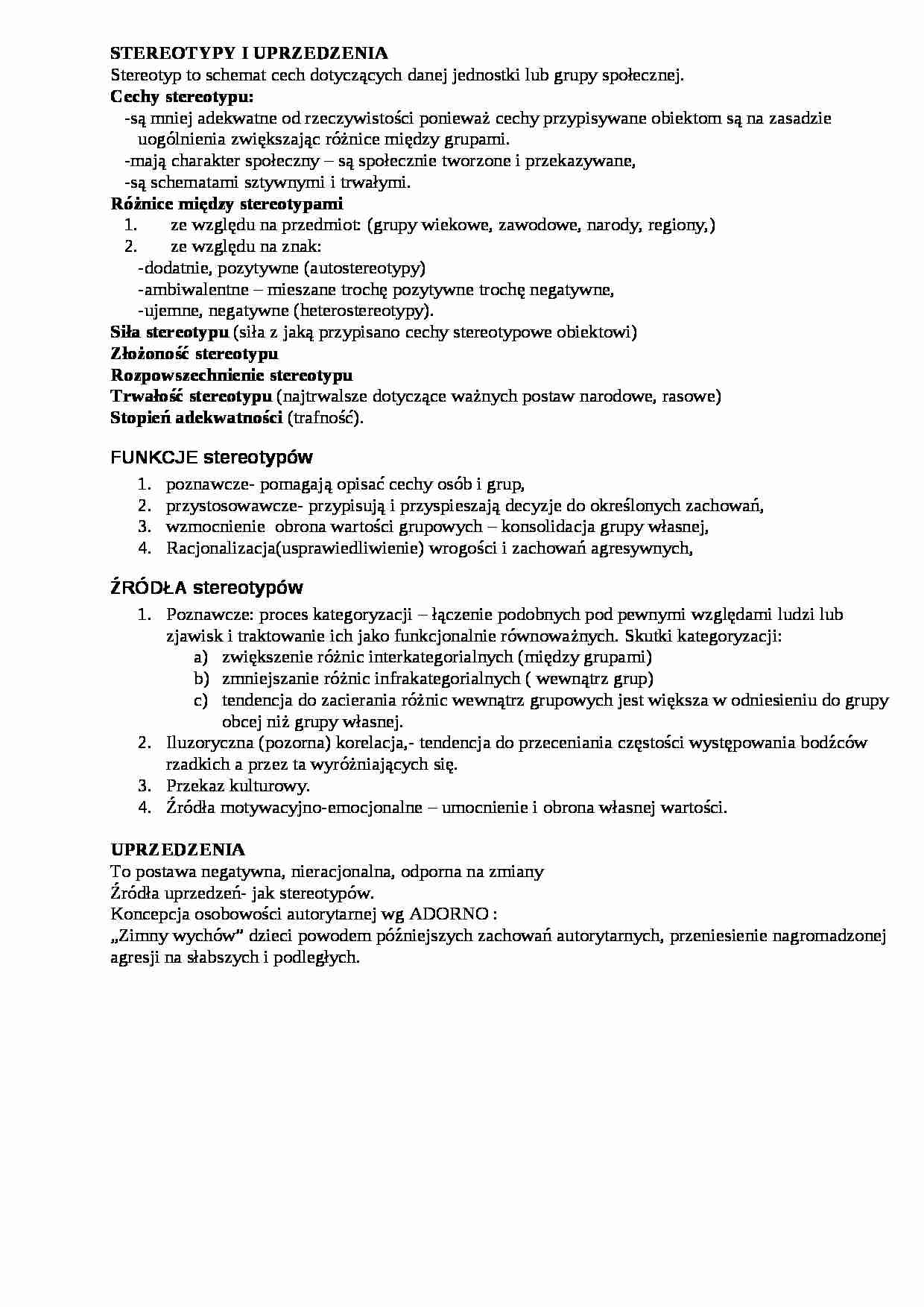 Wykład - stereotypy i uprzedzenia - strona 1