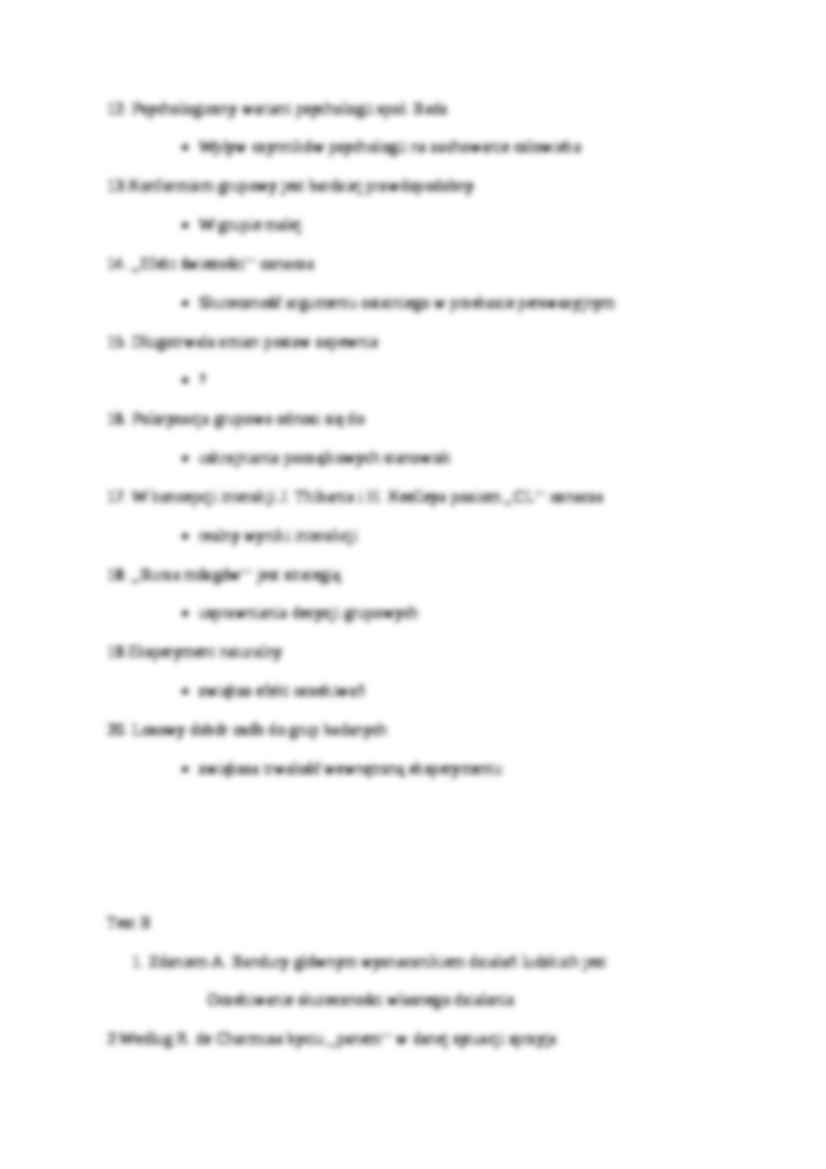 Psychologia społeczna - Test - strona 2