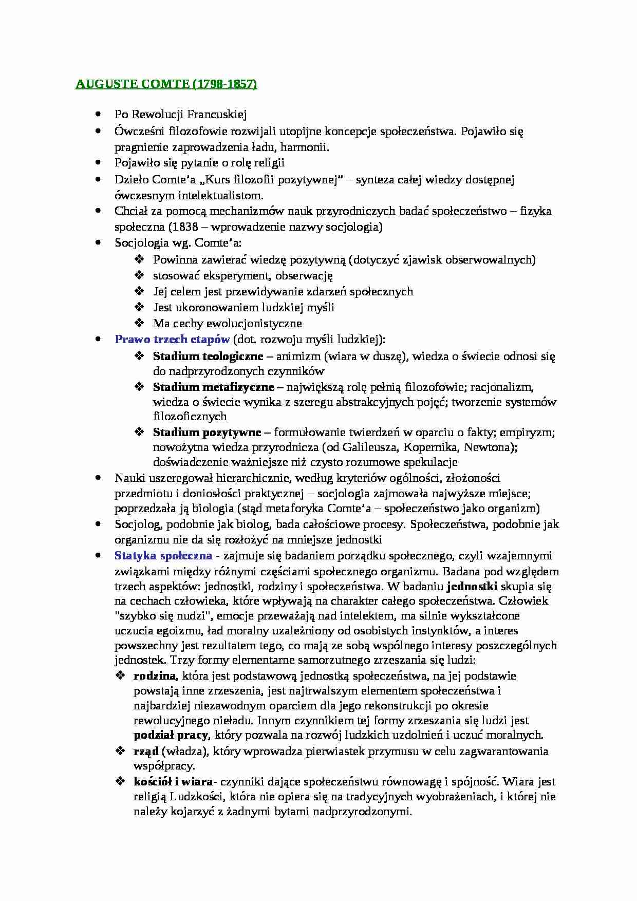 Wykład - Auguste Comte - strona 1