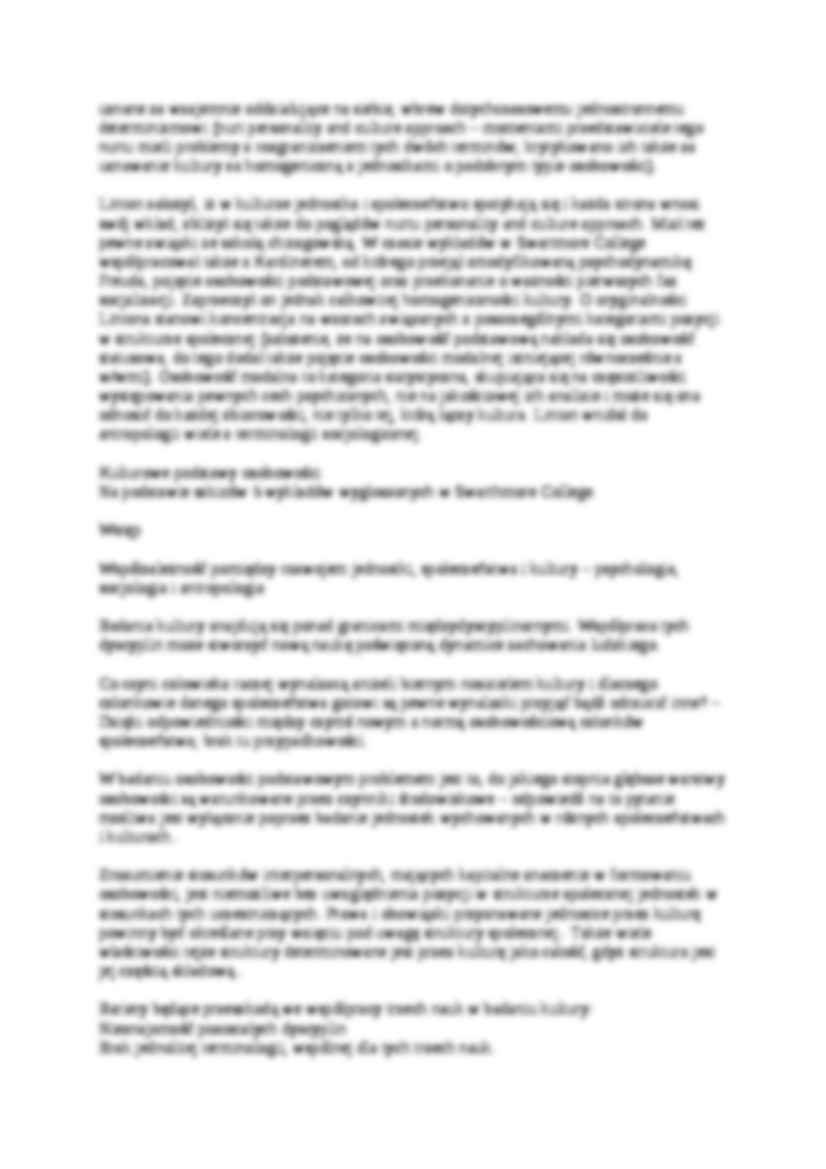 Wykład - Kulturowe podstawy osobowosci Lintona - strona 2
