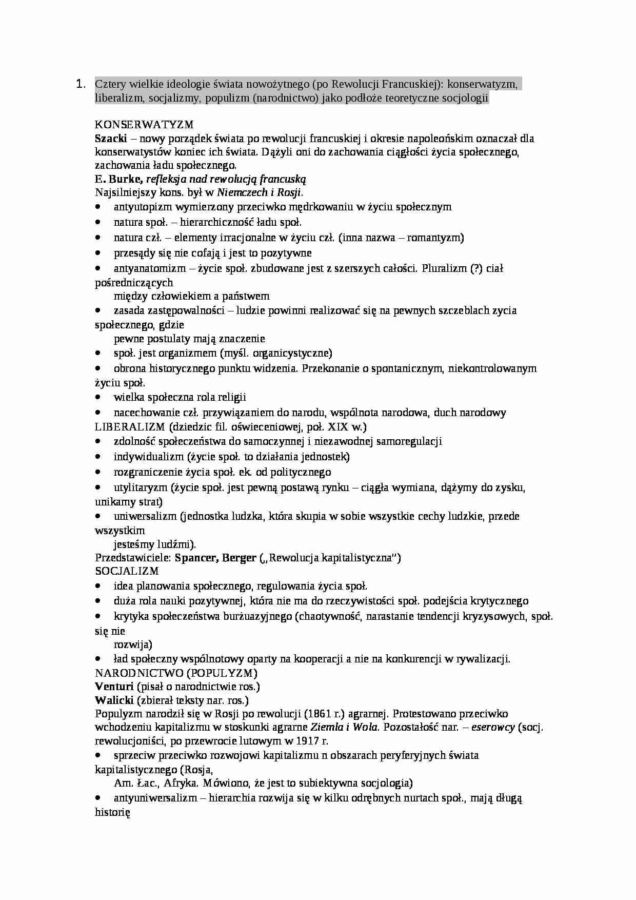 Pytania na egzamin - Konserwatyzm - strona 1