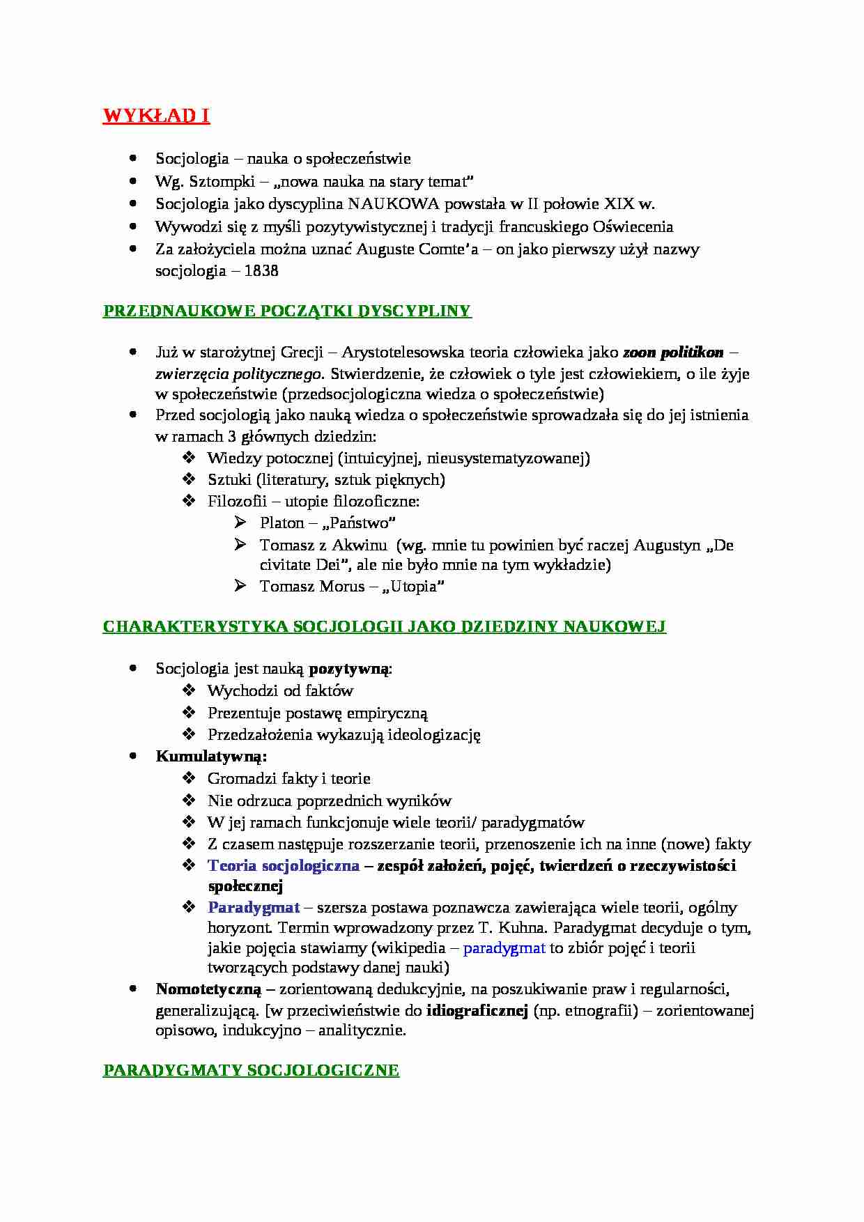 wykład - wstęp do przedmiotu - strona 1