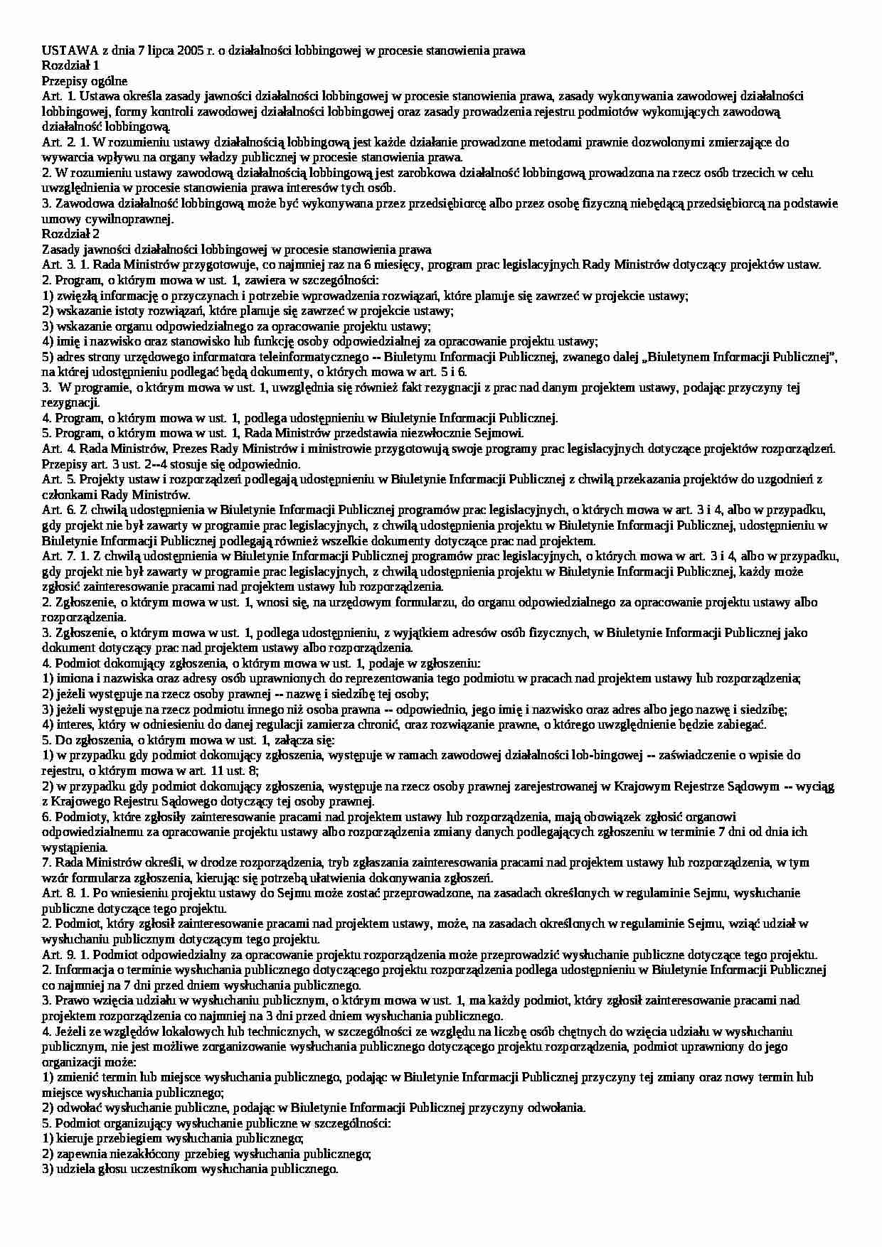 Wykład - lobbing - strona 1