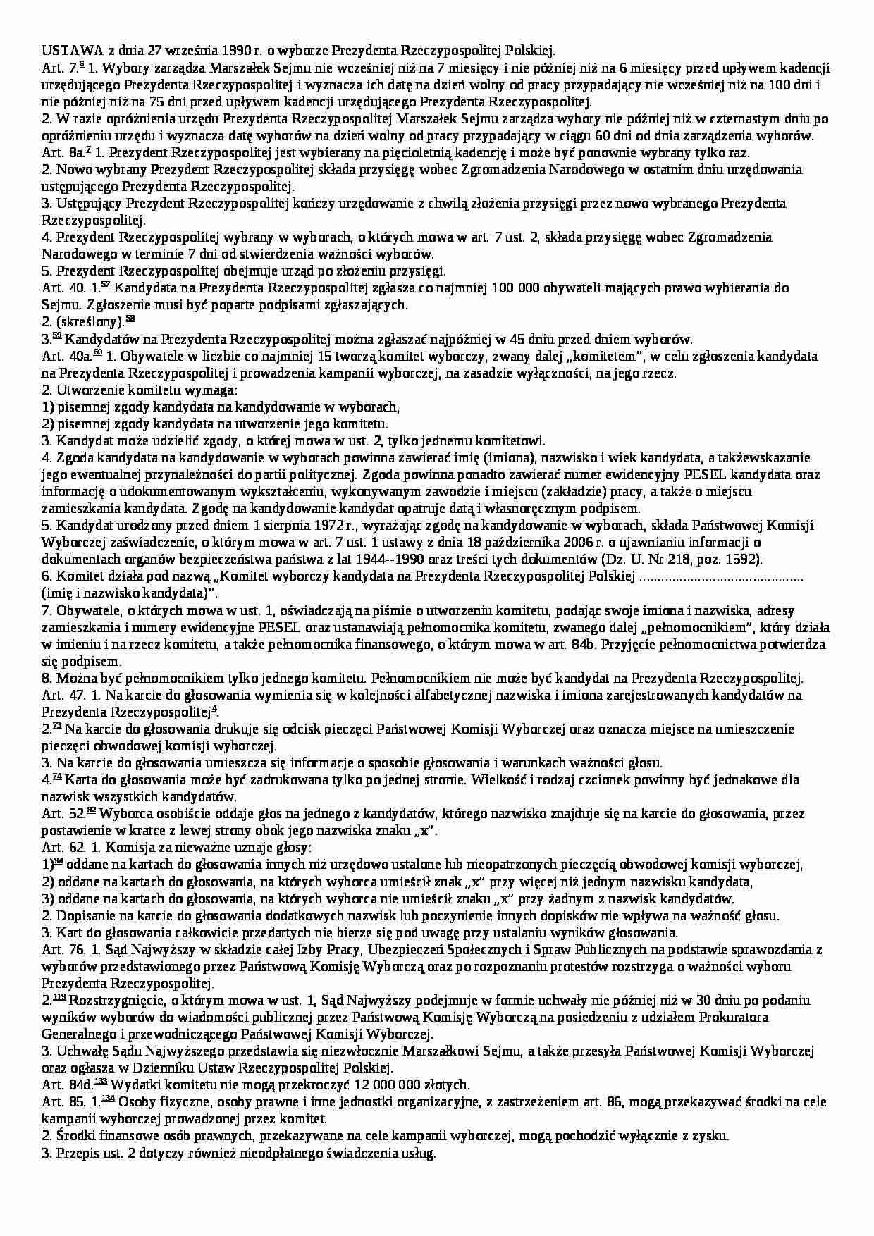 Wykład - wybór prezydenta - strona 1