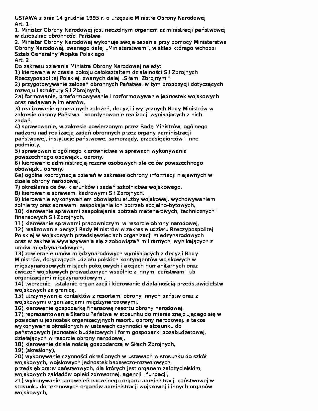 Wykład - minister obrony - strona 1