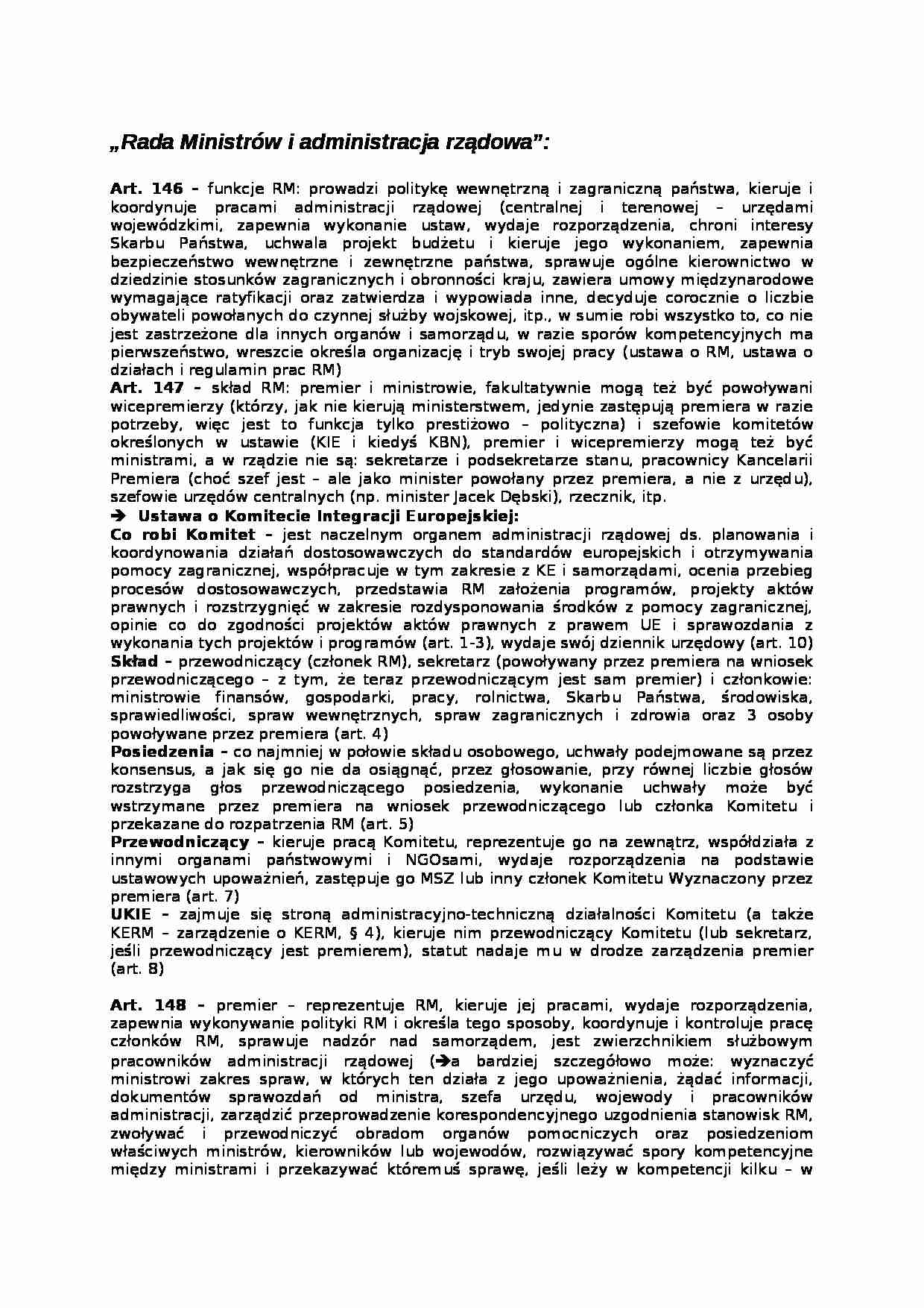 Wykład - Rada Ministrów i administracja rządowa - strona 1