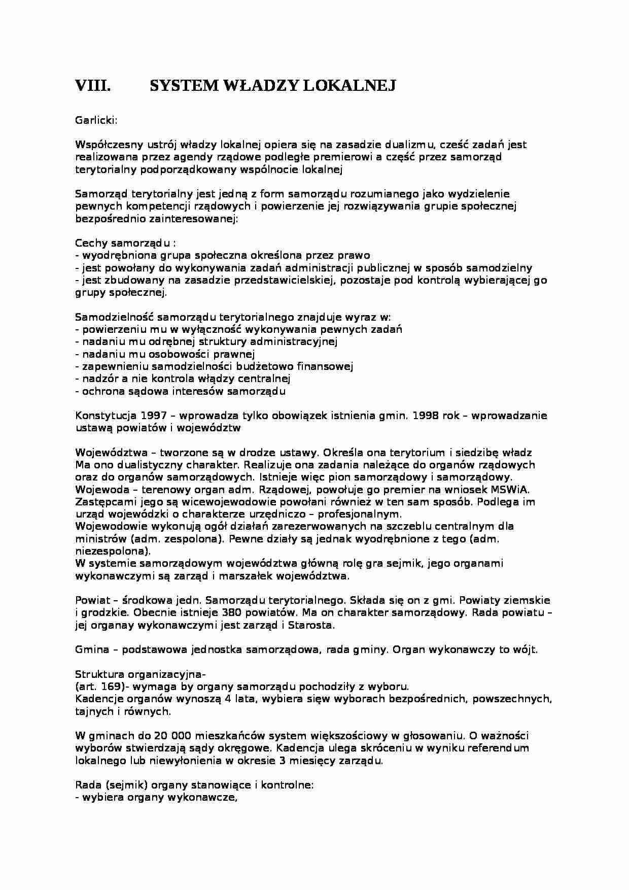 Wykład - system władzy lokalnej - strona 1