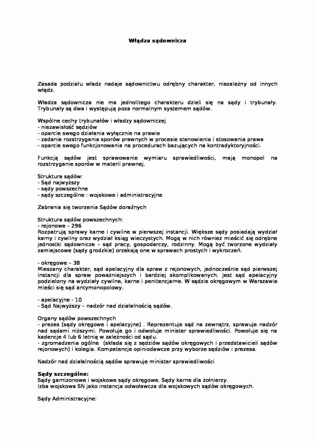 Wykład - Władza sądownicza - strona 1