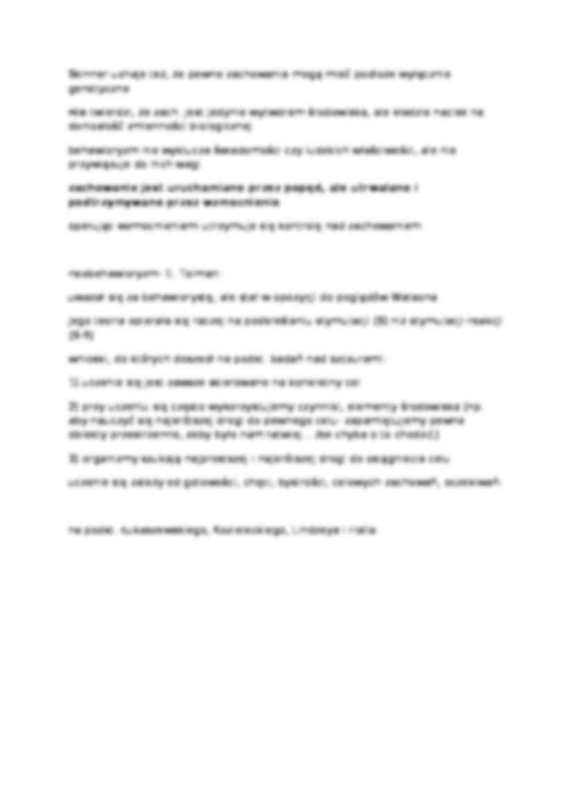 Wykład - Behawiorystyczna i neobehawiorystyczna teoria człowieka - strona 2