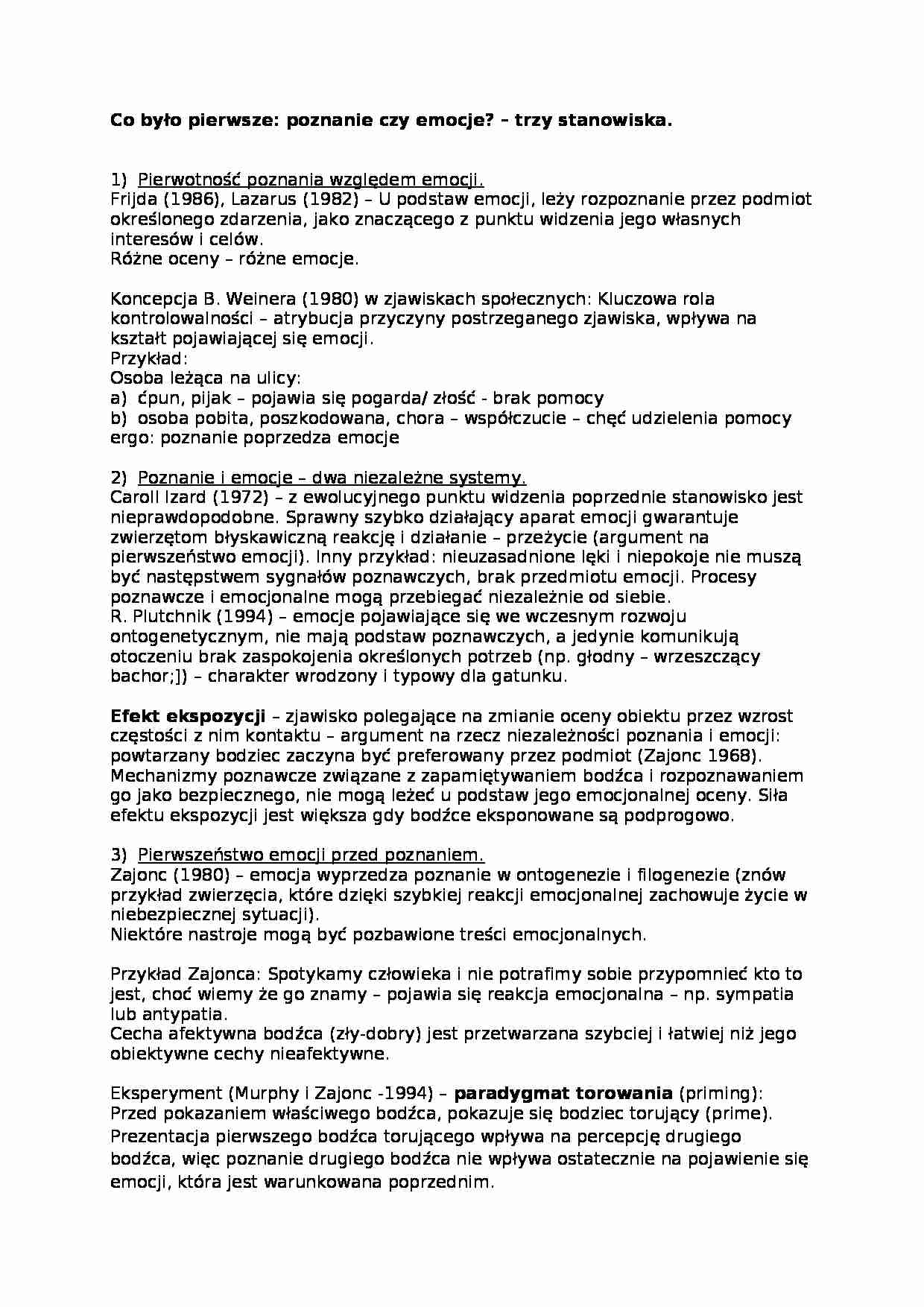 wykład - poznanie i emocje - strona 1