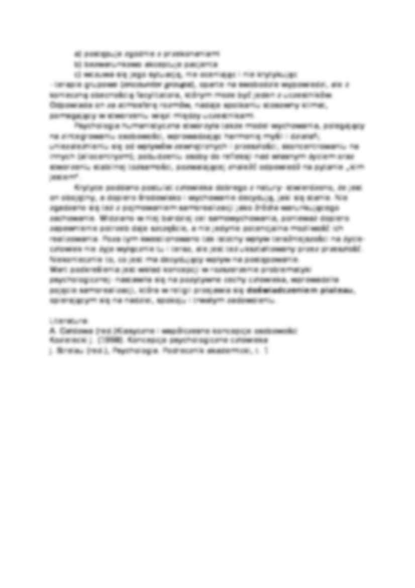 Wykład - Humanistyczna koncepcja osobowości - strona 2
