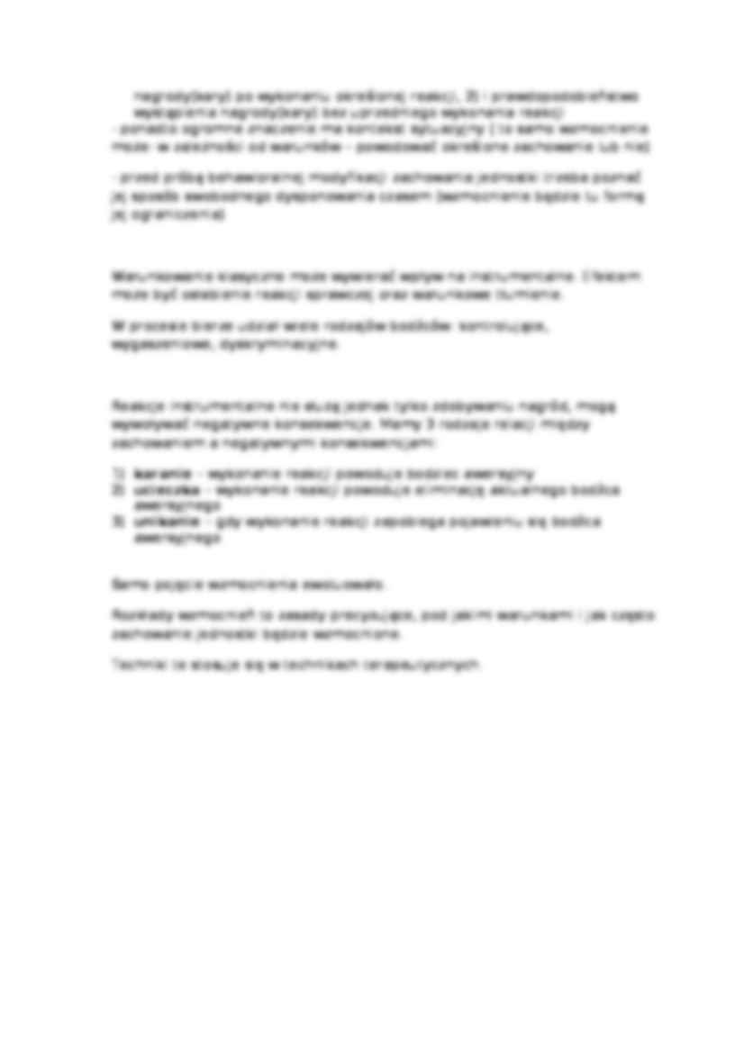 Wykład - Prawo efektu i mechanizm warunkowania instrumentalnego - strona 2