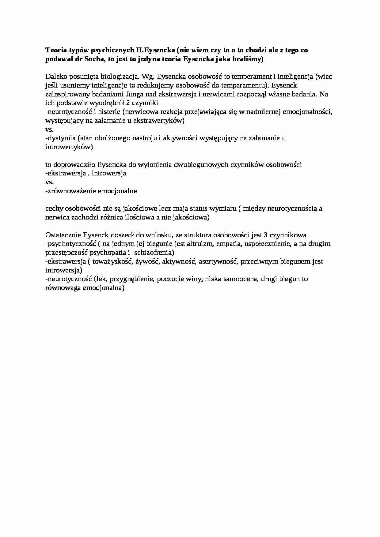 Wykład - Teoria typów psychicznych - strona 1