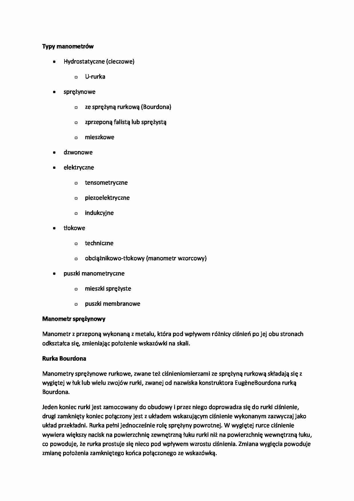 Typy manometrów-opracowanie - strona 1