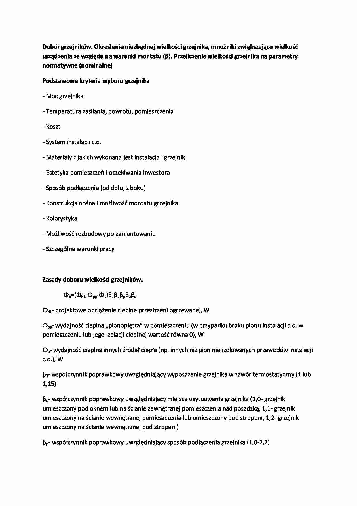 Dobór grzejników-opracowanie - strona 1