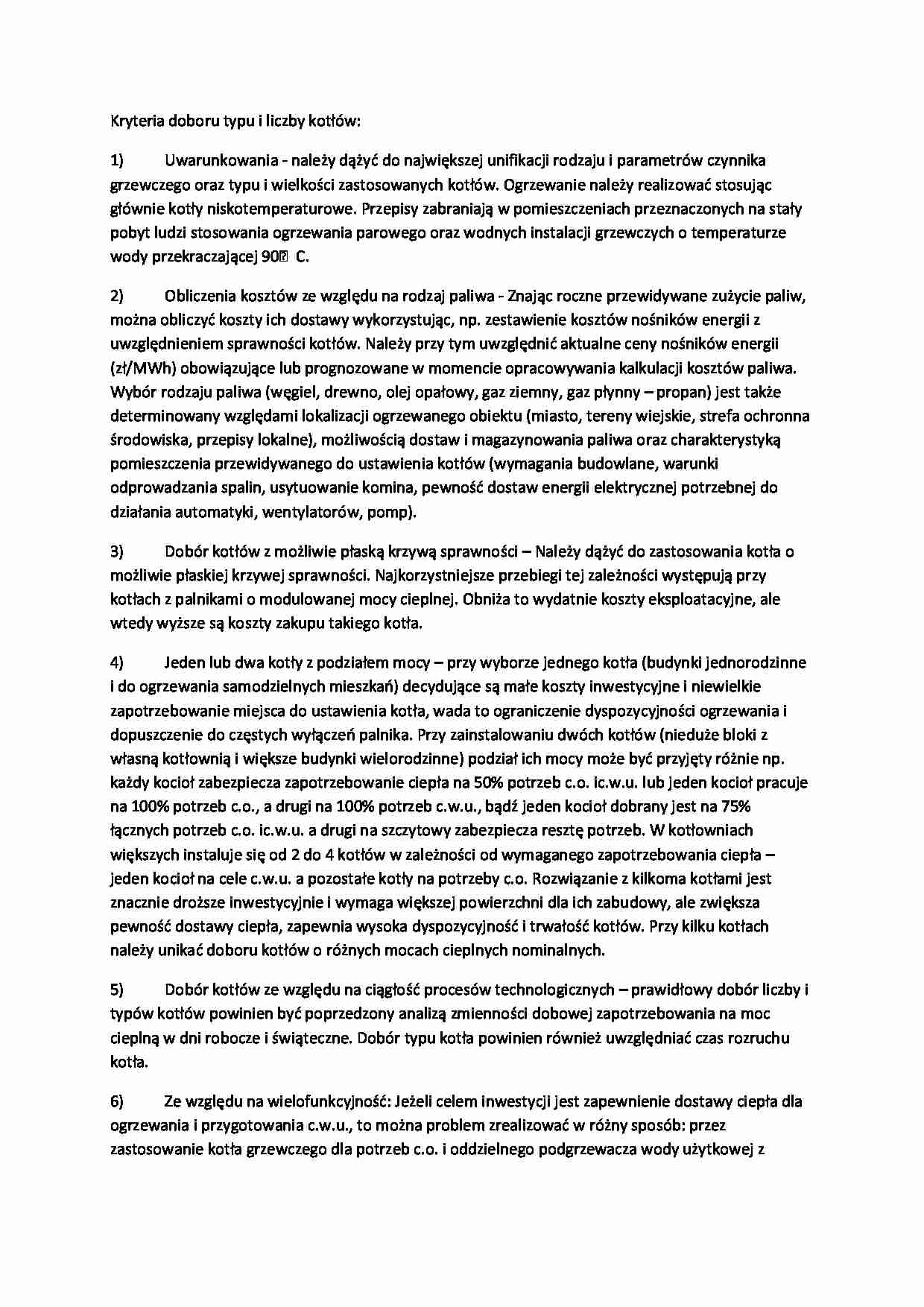 Kryteria doboru typu i liczby kotłów-opracowanie - strona 1