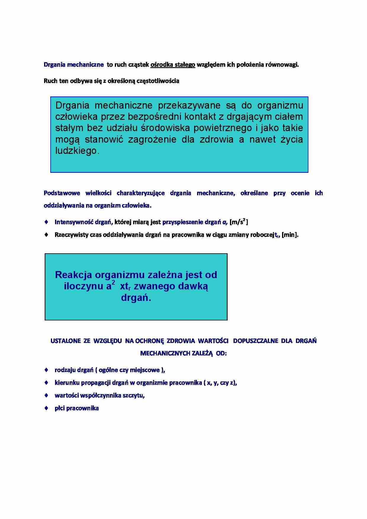 Drgania mechaniczne-opracowanie - strona 1