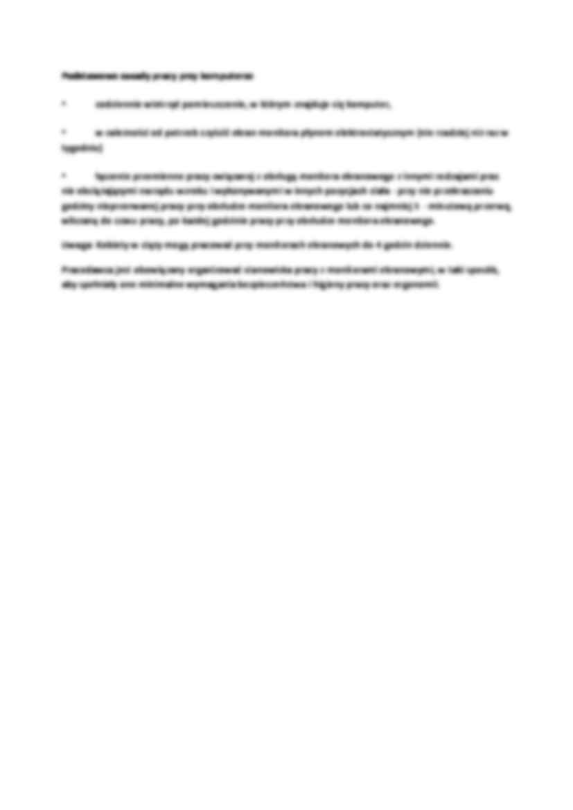 Organizacja stanowisk pracy z komputerem-opracowanie - strona 3