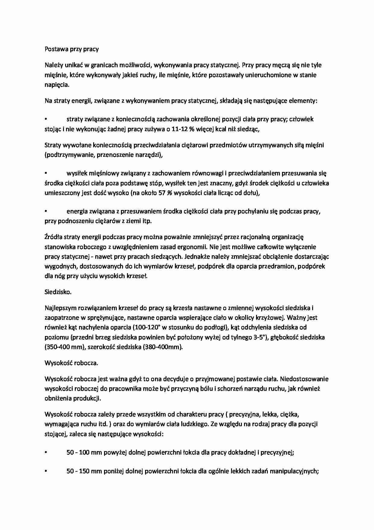 Postawa przy pracy-opracowanie - strona 1