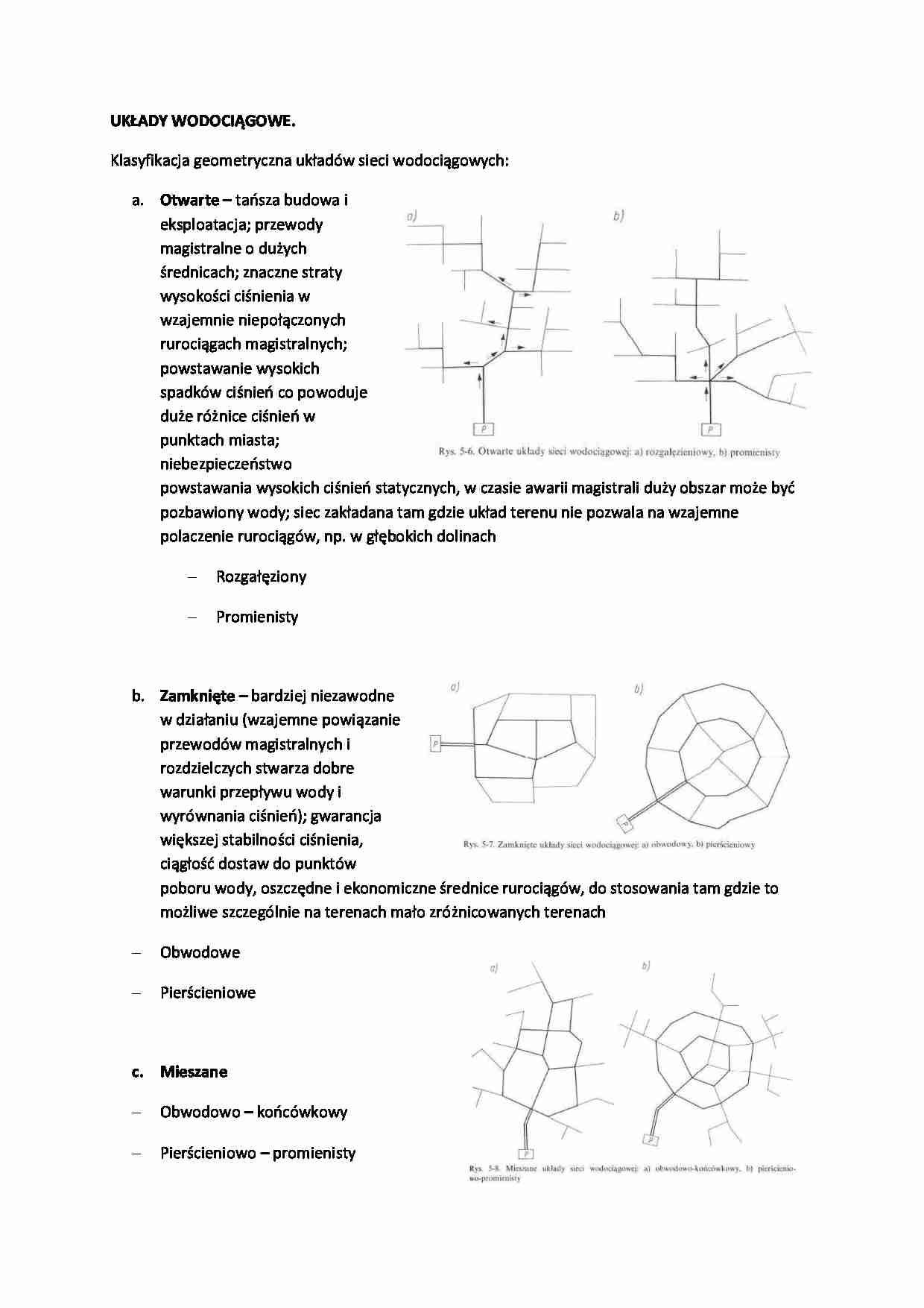 Układy wodociągowe-opracowanie - strona 1