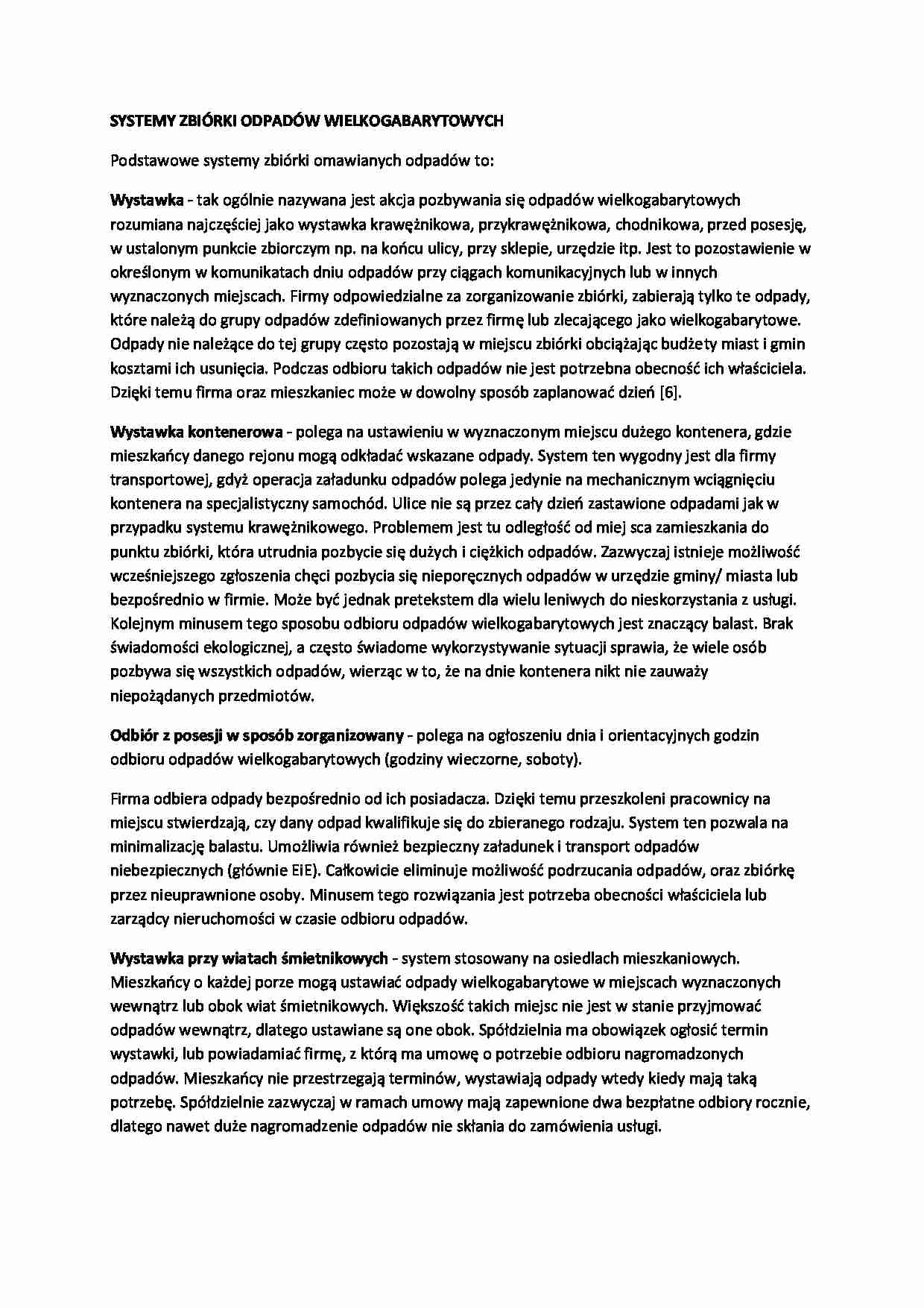 Systemy zbiórki odpadów wielkogabarytowych-opracowanie - strona 1