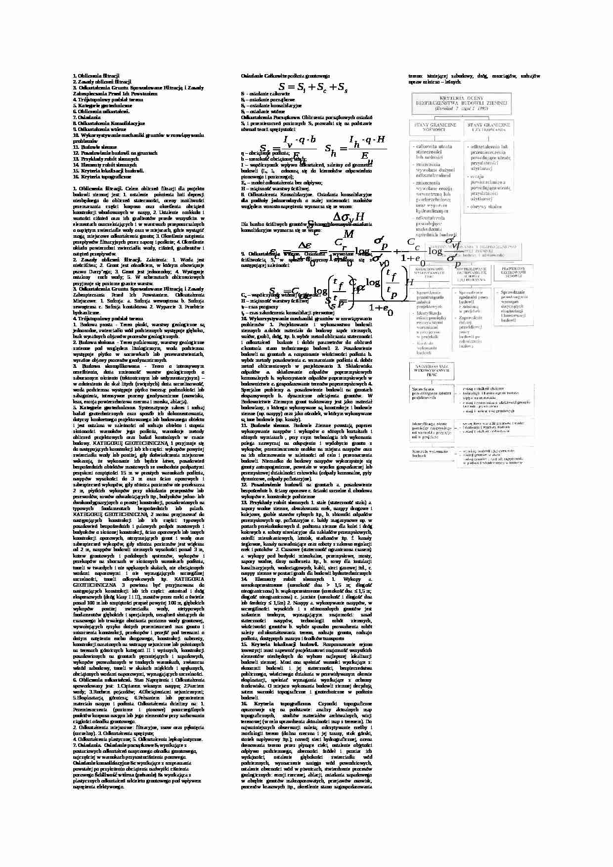 Budownictwo ziemne-opracowanie zagadnień - strona 1