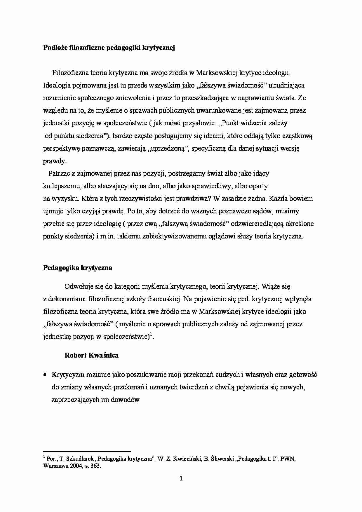 Pedagogika krytyczna - Krytyka adaptacyjna - strona 1