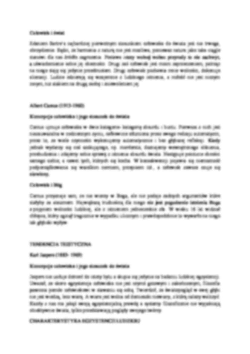 Egzystencjalizm - Koncepcja człowieka - strona 3