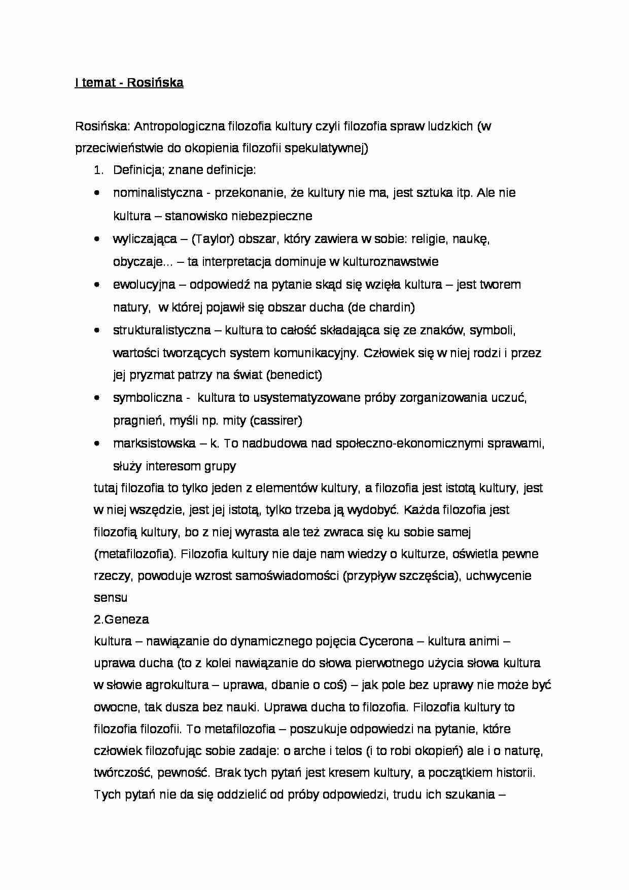 Antropologiczna filozofia kultury - omówienie - strona 1