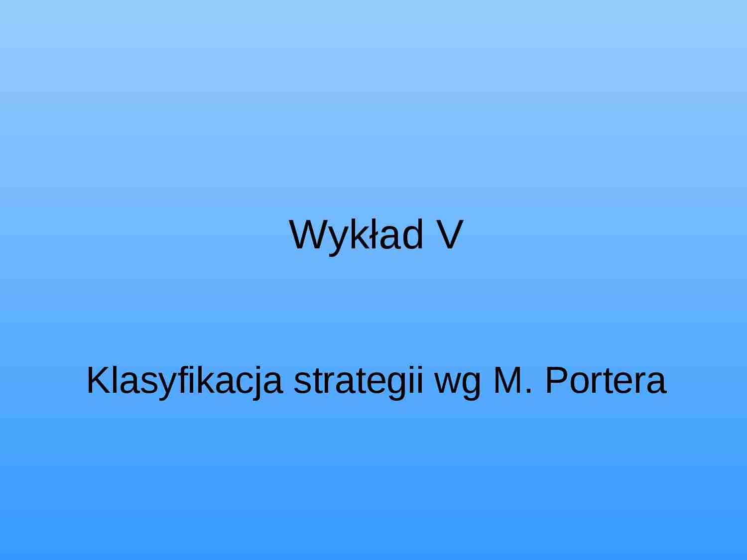 strategia Portera referat wykład - strona 1
