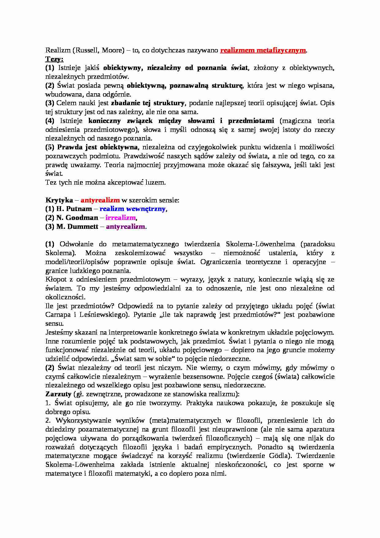  Realizm - omówienie - strona 1