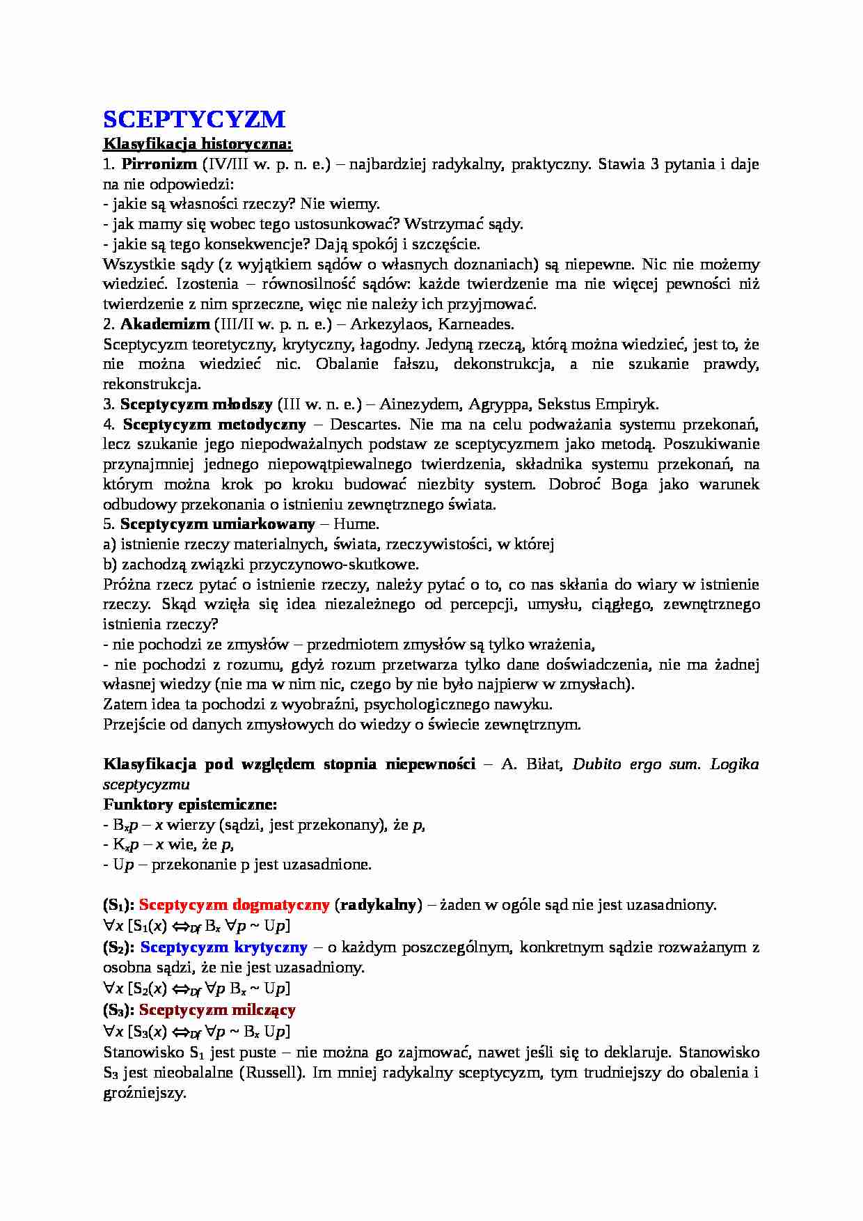 Sceptycyzm - omówienie - strona 1