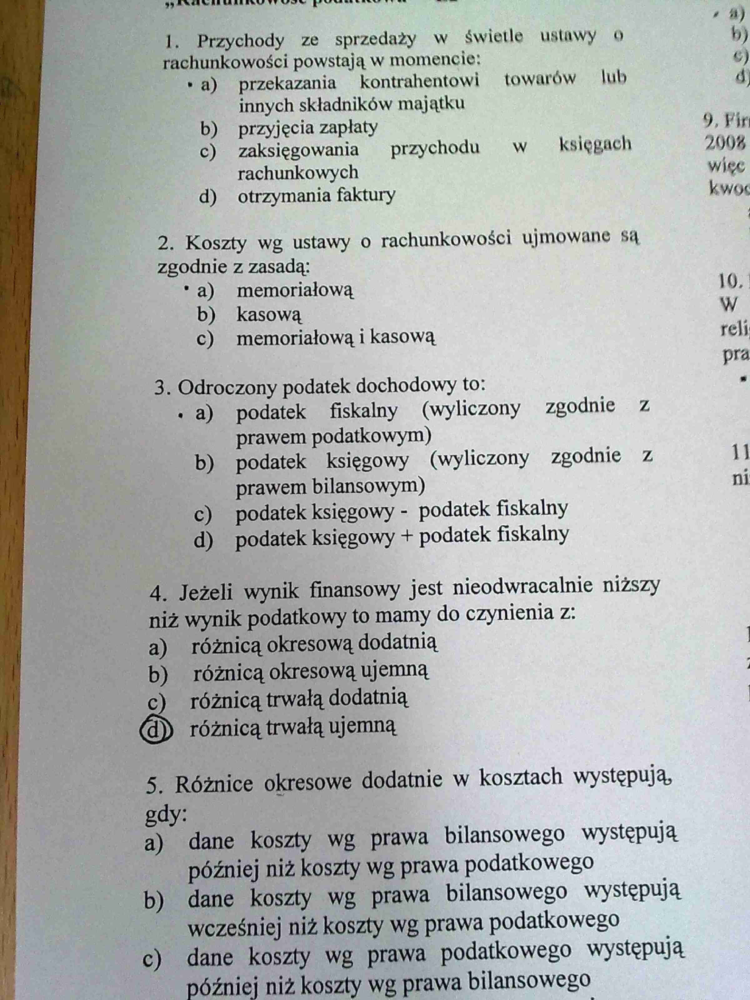 zadania rachunkowość podatkowa - strona 1