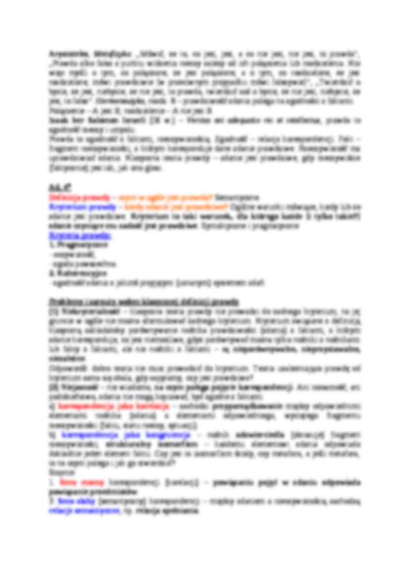 Epistemologia, zagadnienie prawdy - omówienie - strona 2