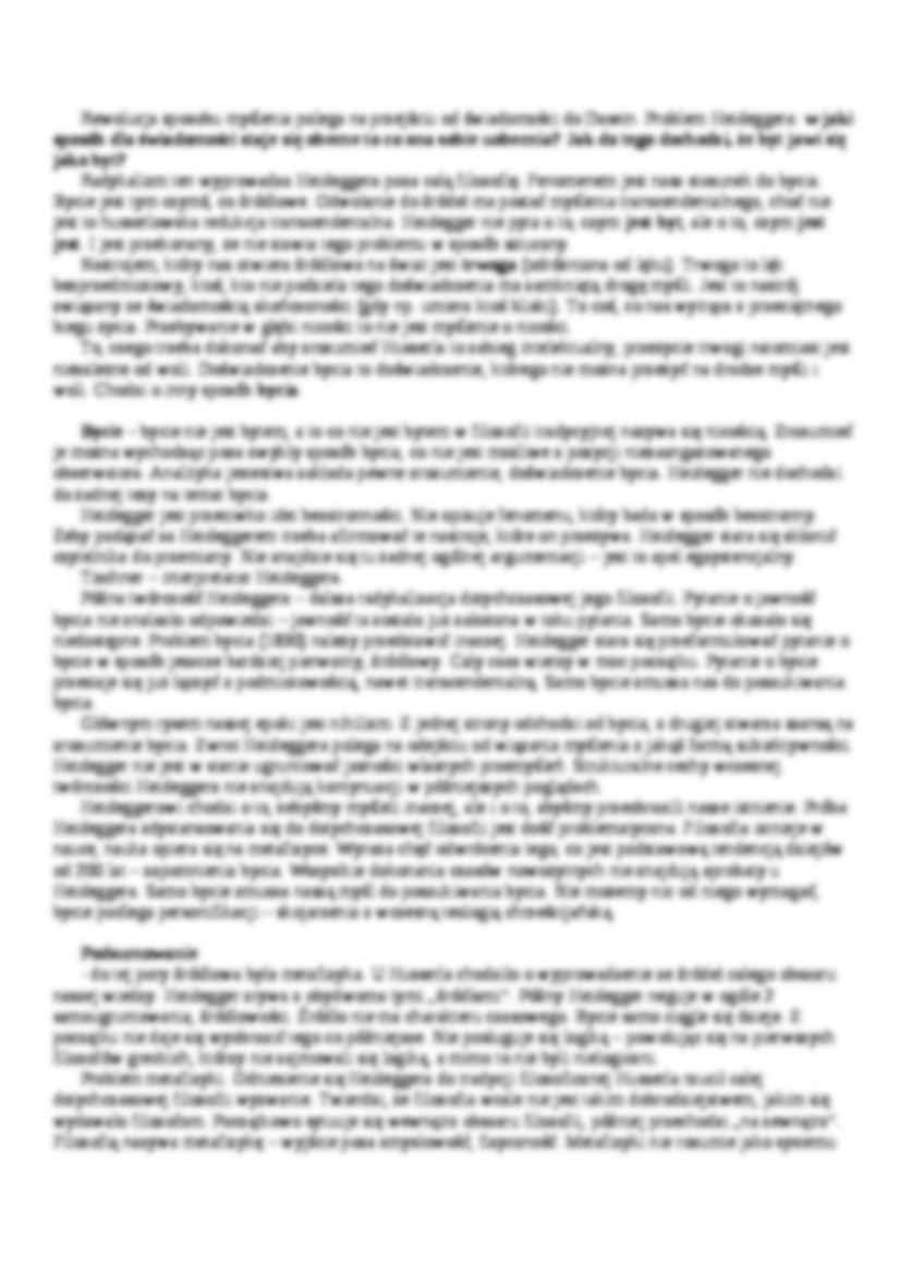 Filozofia nieanalistyczna, Heidegger - omówienie - strona 2