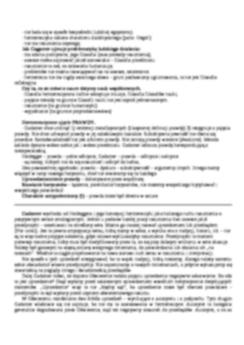 Filozofia nieanalityczna, Gadamer - omówienie - strona 2