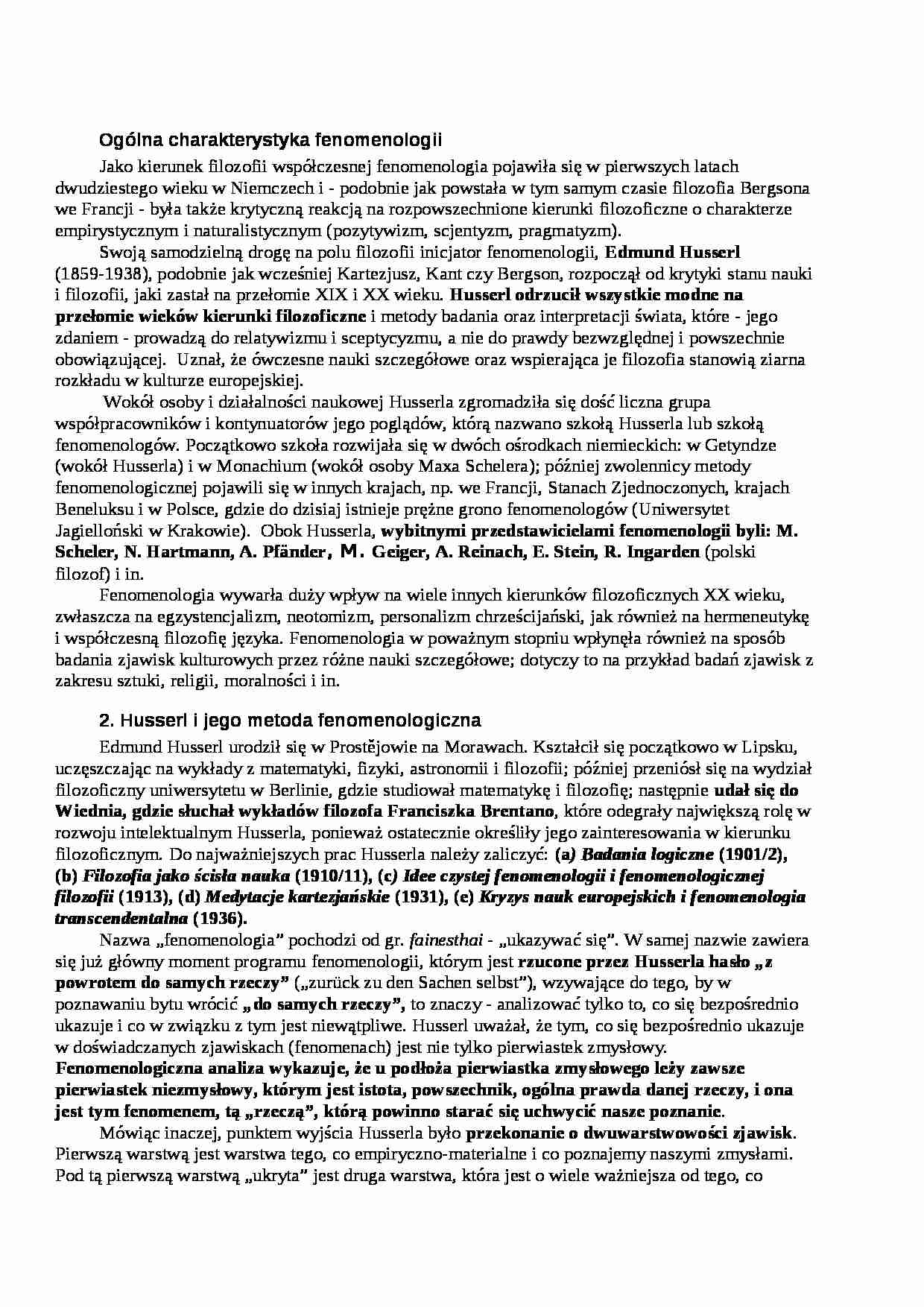 Ogólna charakterystyka fenomenologii - omówienie - strona 1